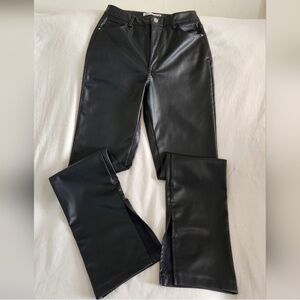 ⚡️ Flash sale - 1 day only⚡️ Zara | Black Leather Pants Split Hem Ankle | Size 6